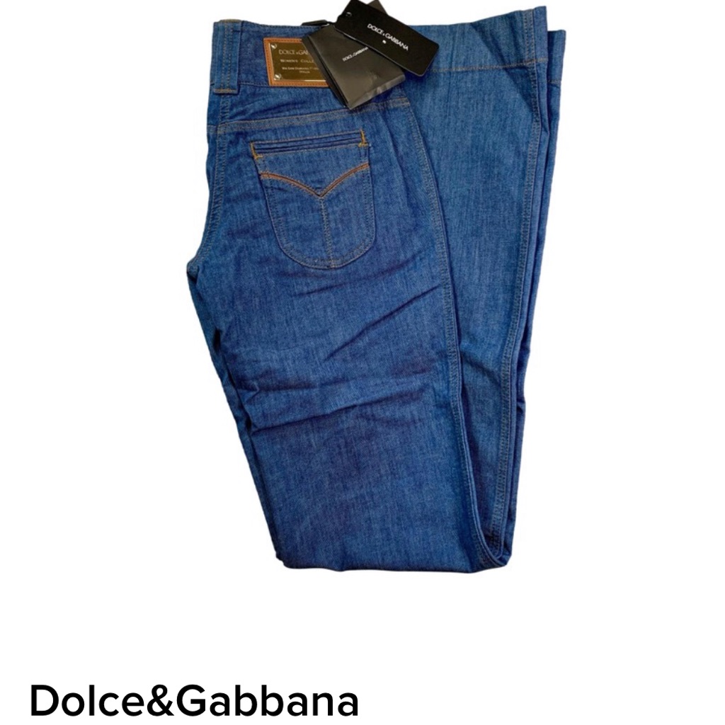 Dolce And Gabbana Blue Jeans Tall Wide Leg Sz 38
